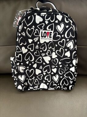 Brighton Black & White Heart Print  Backpack